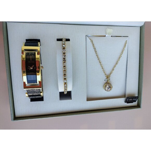 Cote D Azur Jewelry Set Watch Bracelet Necklace Gift Box Womens Career Accessory - Picture 4 of 16